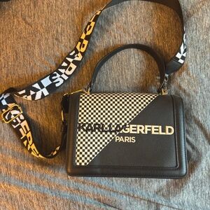 NWT Karl Lagerfeld Black and White Crossbody Bag